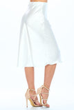 Solid Stretch Satin Midi Skirt