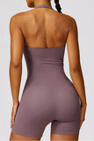 Halterneck Tight-Fitting Slimming Fitness Jumpsuit
