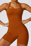 Halterneck Tight-Fitting Slimming Fitness Jumpsuit