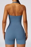 Halterneck Tight-Fitting Slimming Fitness Jumpsuit