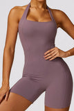 Halterneck Tight-Fitting Slimming Fitness Jumpsuit