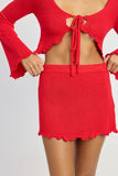 Lettuce Hem Crochet Mini Skirt