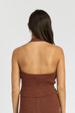RIBBED HALTER NECK TOP