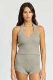 RIBBED HALTER NECK TOP