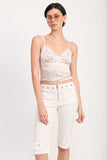 Floral Satin Cami Top With LaceTrim