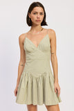 MINI RUFFLE STRIPED DRESS