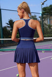 High Waist Pleated Skirt Two Piece Tennis Skit/Shorts